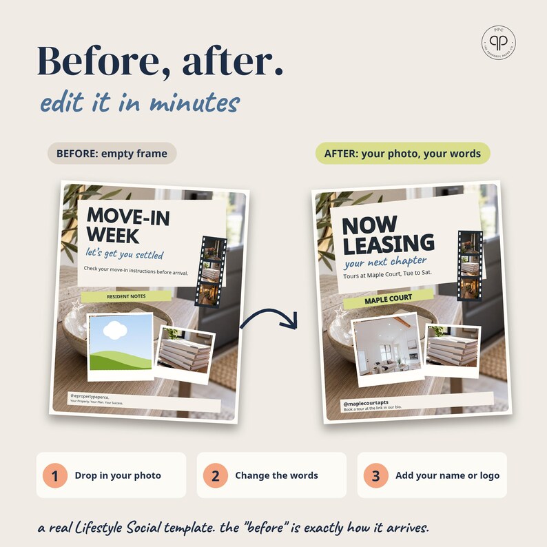 30 Editable Canva Instagram Templates for Leasing Offices, Property Managers (Lifestyle Social Style) imagem 5