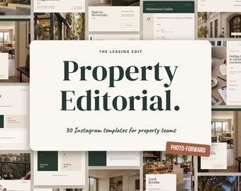 Apartment Instagram Templates, 30 Editable Canva Property Editorial Posts for Leasing Offices & Landlords