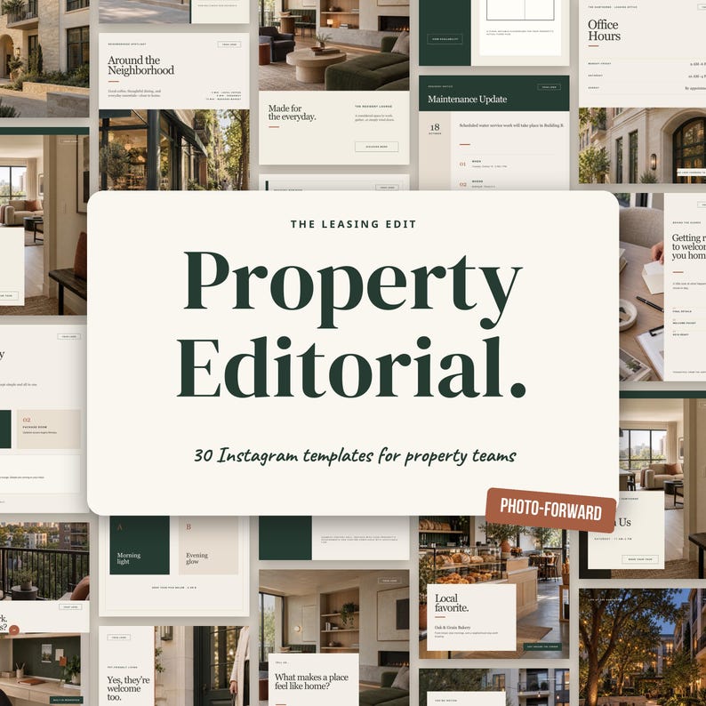 Apartment Instagram Templates, 30 Editable Canva Property Editorial Posts for Leasing Offices & Landlords image 1