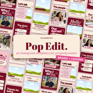 Instagram Templates for Property Managers, 50 Editable Canva Posts for Landlords, Leasing Offices & Rentals