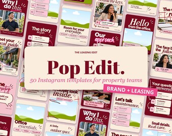 Instagram Templates for Property Managers, 50 Editable Canva Posts for Landlords, Leasing Offices & Rentals