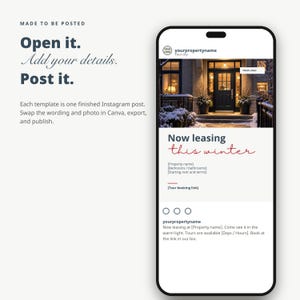 Instagram Templates, Editable Canva Social Media Posts for Property Managers & Leasing Offices | The Winter Edit, Seasonal Templates image 9