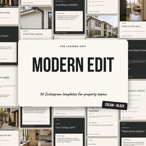Apartment Instagram Templates, 30 Editable Canva Social Media Templates for Property Managers | Modern Edit image 1