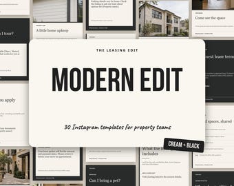 Apartment Instagram Templates, 30 Editable Canva Social Media Templates for Property Managers | Modern Edit
