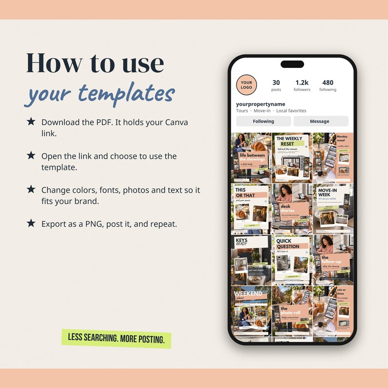 30 Editable Canva Instagram Templates for Leasing Offices, Property Managers (Lifestyle Social Style) imagem 7