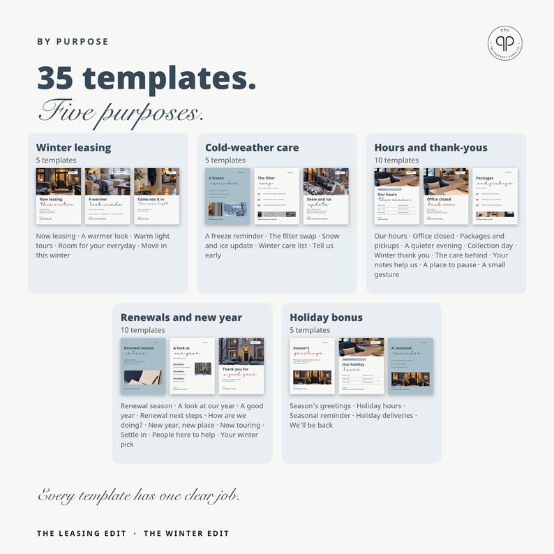 Instagram Templates, Editable Canva Social Media Posts for Property Managers & Leasing Offices | The Winter Edit, Seasonal Templates image 3