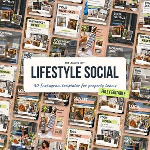 30 Editable Canva Instagram Templates for Leasing Offices, Property Managers (Lifestyle Social Style) imagem 1