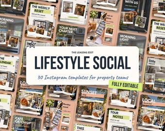 30 Editable Canva Instagram Templates for Leasing Offices, Property Managers (Lifestyle Social Style)