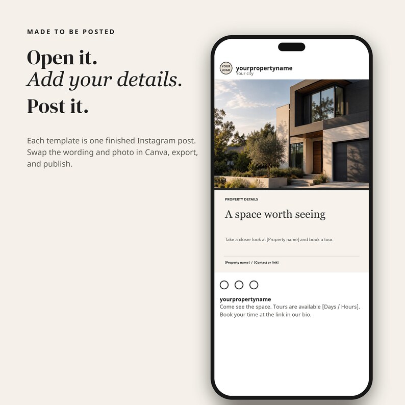 Apartment Instagram Templates, 30 Editable Canva Social Media Templates for Property Managers | Modern Edit image 8