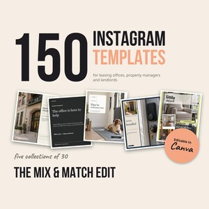 Apartment Instagram Templates Bundle, 150 Editable Canva Posts for Leasing Offices, Property Managers & Landlords