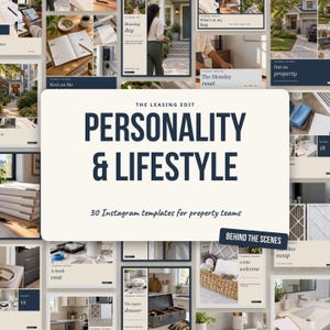Instagram Templates for Property Managers, Landlords, 30 Editable Canva Social Media Templates | Personality & Lifestyle