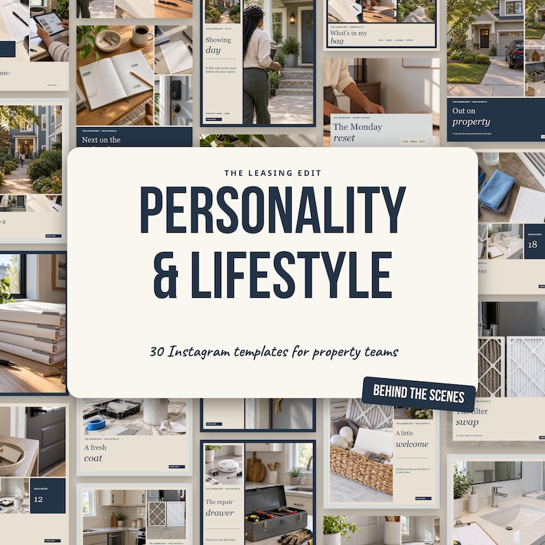 Instagram Templates for Property Managers, Landlords, 30 Editable Canva Social Media Templates | Personality & Lifestyle image 1