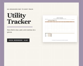 Landlord Utility Bill Tracker, Excel Spreadsheet for Property Managers (Digital Download)