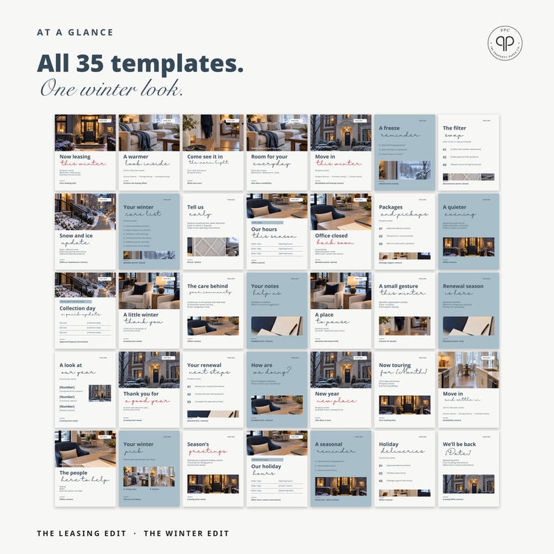 Instagram Templates, Editable Canva Social Media Posts for Property Managers & Leasing Offices | The Winter Edit, Seasonal Templates image 4