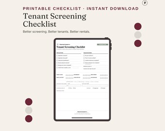 Lista de verificación para la selección de inquilinos / Formulario para propietarios, Registro de verificación de antecedentes (PDF rellenable)