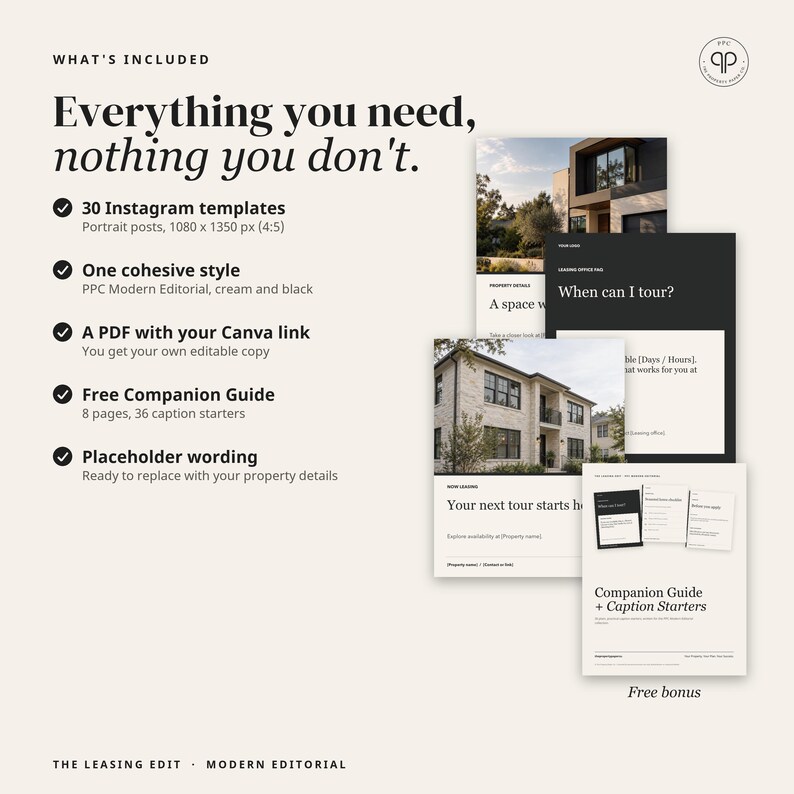 Apartment Instagram Templates, 30 Editable Canva Social Media Templates for Property Managers | Modern Edit image 5