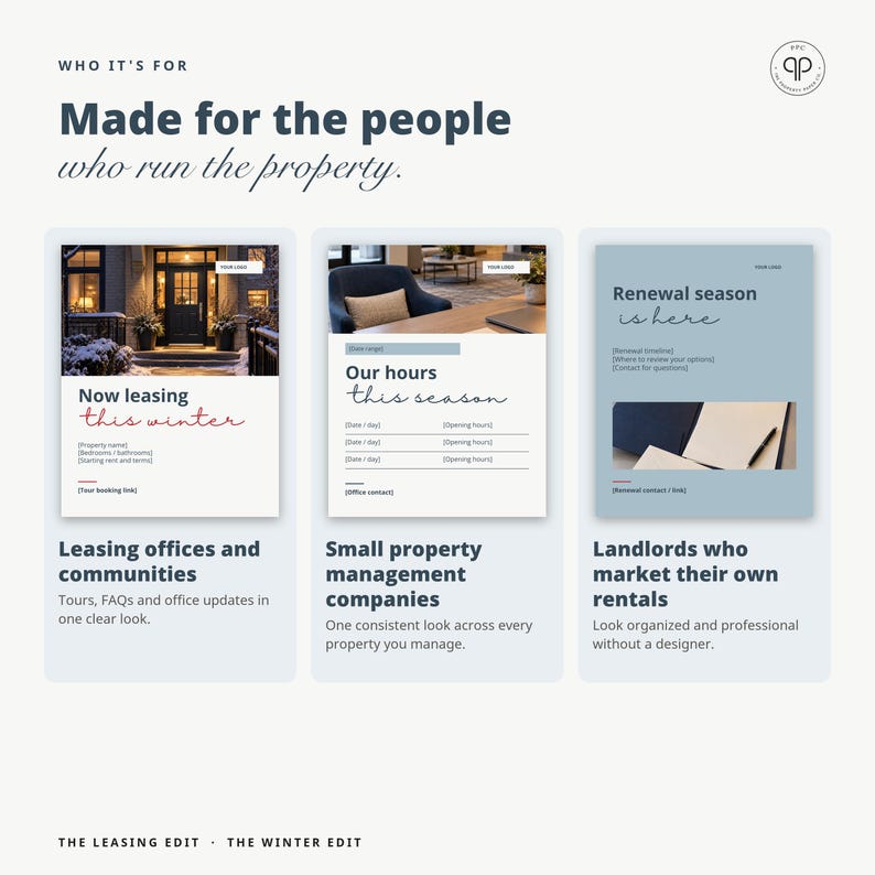 Instagram Templates, Editable Canva Social Media Posts for Property Managers & Leasing Offices | The Winter Edit, Seasonal Templates image 10