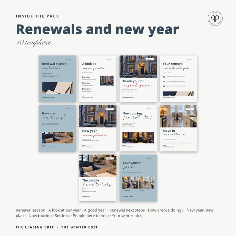 Instagram Templates, Editable Canva Social Media Posts for Property Managers & Leasing Offices | The Winter Edit, Seasonal Templates image 17