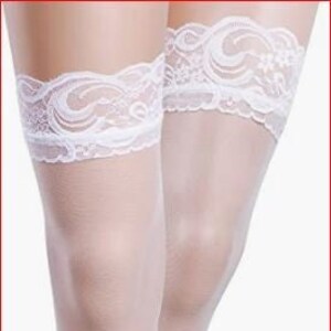 White hold up stockings cheap uk