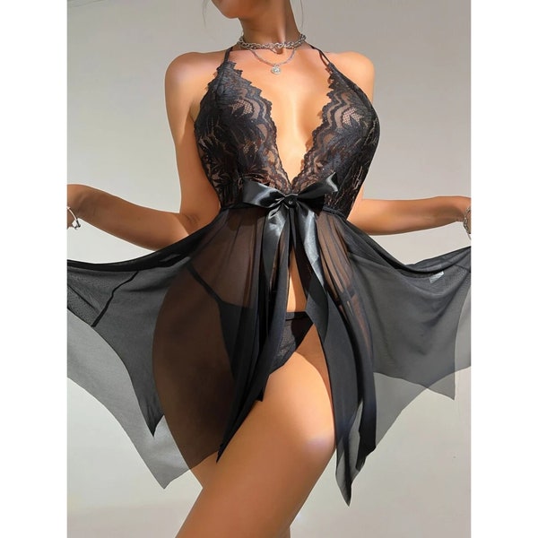 Black Babydoll Lingerie Set