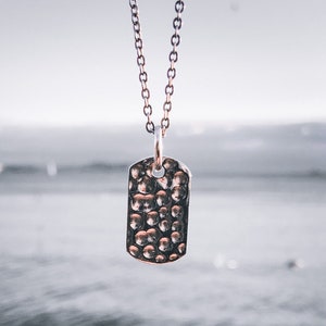 Hammered Plate Silver Men Necklace Jewelry, Necklaceman, Mens Jewelry, Hammered Pendant, Unique Gift, Sterling Silver Pendant, Gift for Him