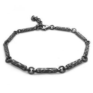 Hammered Silver Adjustable Chain, 925 Sterling Silver, Adjustable Bracelet, Men&#39;s Jewelry, Gift for Him,Silver Bracelets Men, Valentine Gift