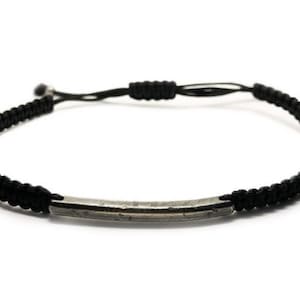 Hammered Silver Macrame / Adjustable Bracelet Men Jewelry, Mens  Bracelet ,Best Gift For Him , Present For Him