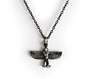 Handmade Nefertiti Sterling Silver Pendant Necklace, Mens Jewelry