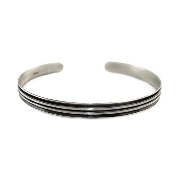 Men's Adjustable Stainless Steel Silver Cuff Bangle Bracelet - Fleur-de-Lis Engraved, Size Small