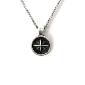 Kompass Oxid Silber Männer Halskette-Silber Halskette Männer Schmuck-Halskette Mann-Männer Anhänger-Sterling Silber Anhänger-Valentinstag Geschenk