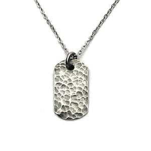 Hammered Oxidized Plate Silver Men Necklace Jewelry, Necklace man, Mens Jewelry, Hammered Pendant, Sterling Silver Pendant, Gift for Him