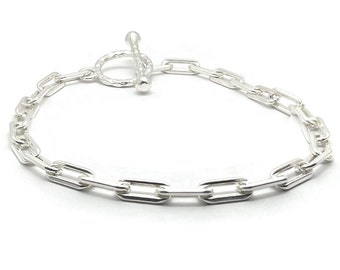 Handmade Sterling Silver Italian Chain Bracelet, Men's Jewelry