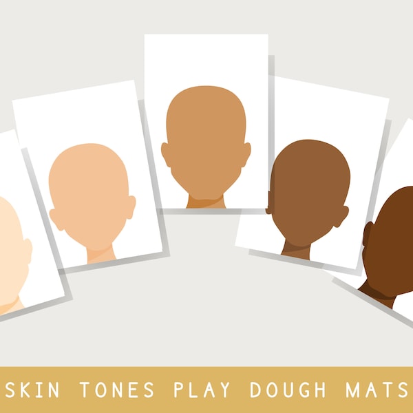 Todo sobre mí Play Dough Mats, tonos de piel Play Dough Mats, Faces Loose Part Mats, Play Doh Mat, Printable Erase Mats, Make A Face
