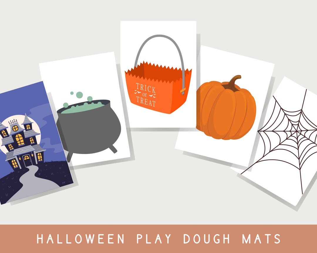 Halloween Play Dough Mats Autumn Play Dough Mats Halloween