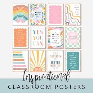 Classroom Posters, Growth Mindset, Inspirational, Motivational, Boho Modern Classroom, Bulletin Board, School Printables, Classroom Decor