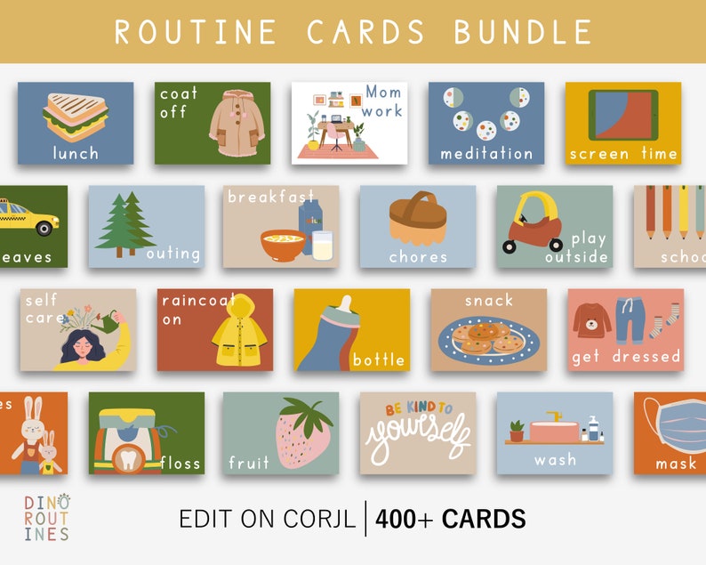 Daily Routine Cards, Visual Routine Cards, Visual Schedule for Kids ...
