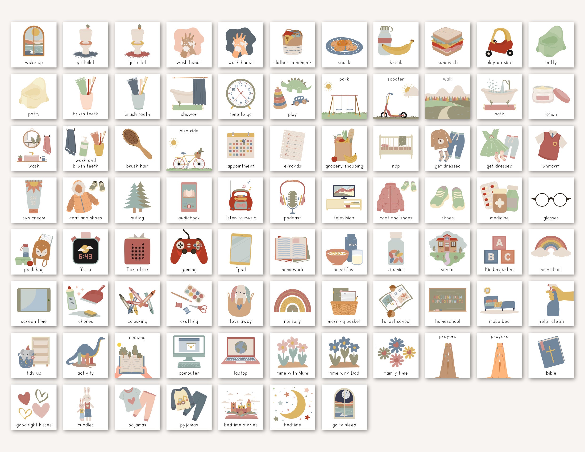 Safari Animals Routine Flip Chart, Editable Morning Bedtime Chart ...