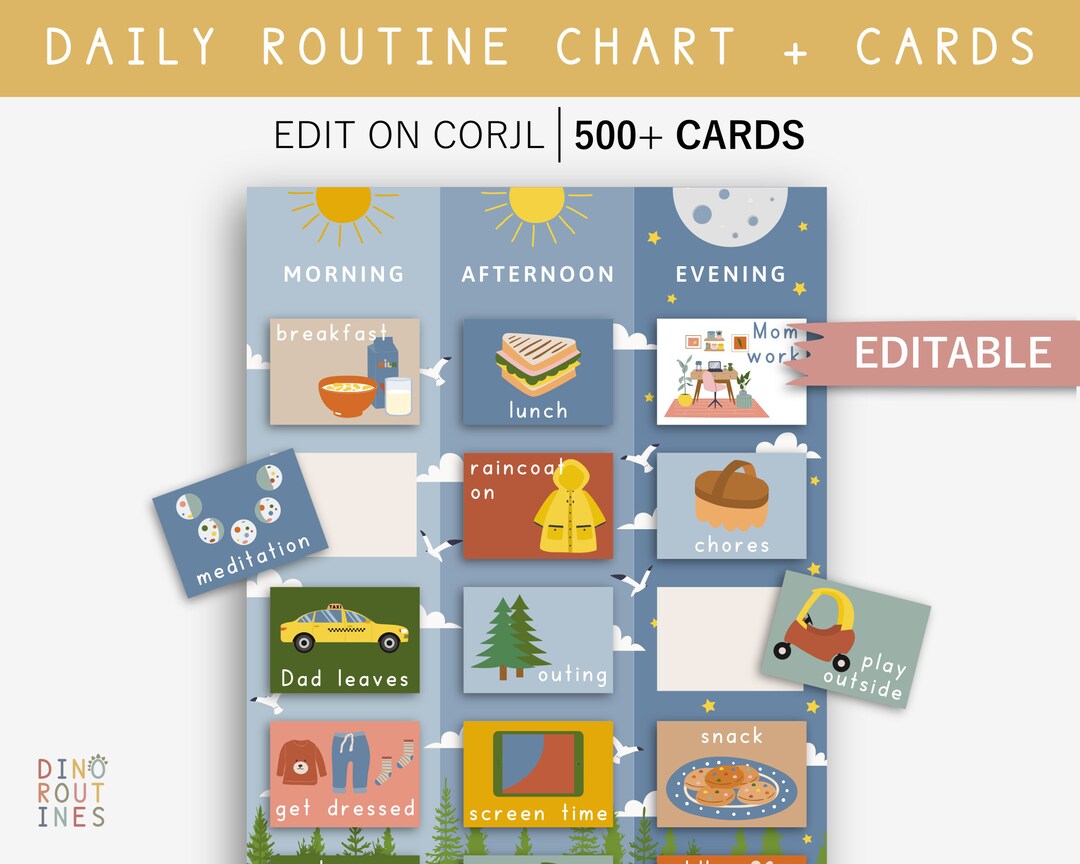Daily Routine Cards, Daily Rhythm Cards, Morning Evening Routine ...