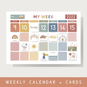 Weekly Visual Calendar Routine Chart Weekly Calendar Chore Chart for Kids Kids Planner Schedule Cards for Kids Toddler Routine Chart