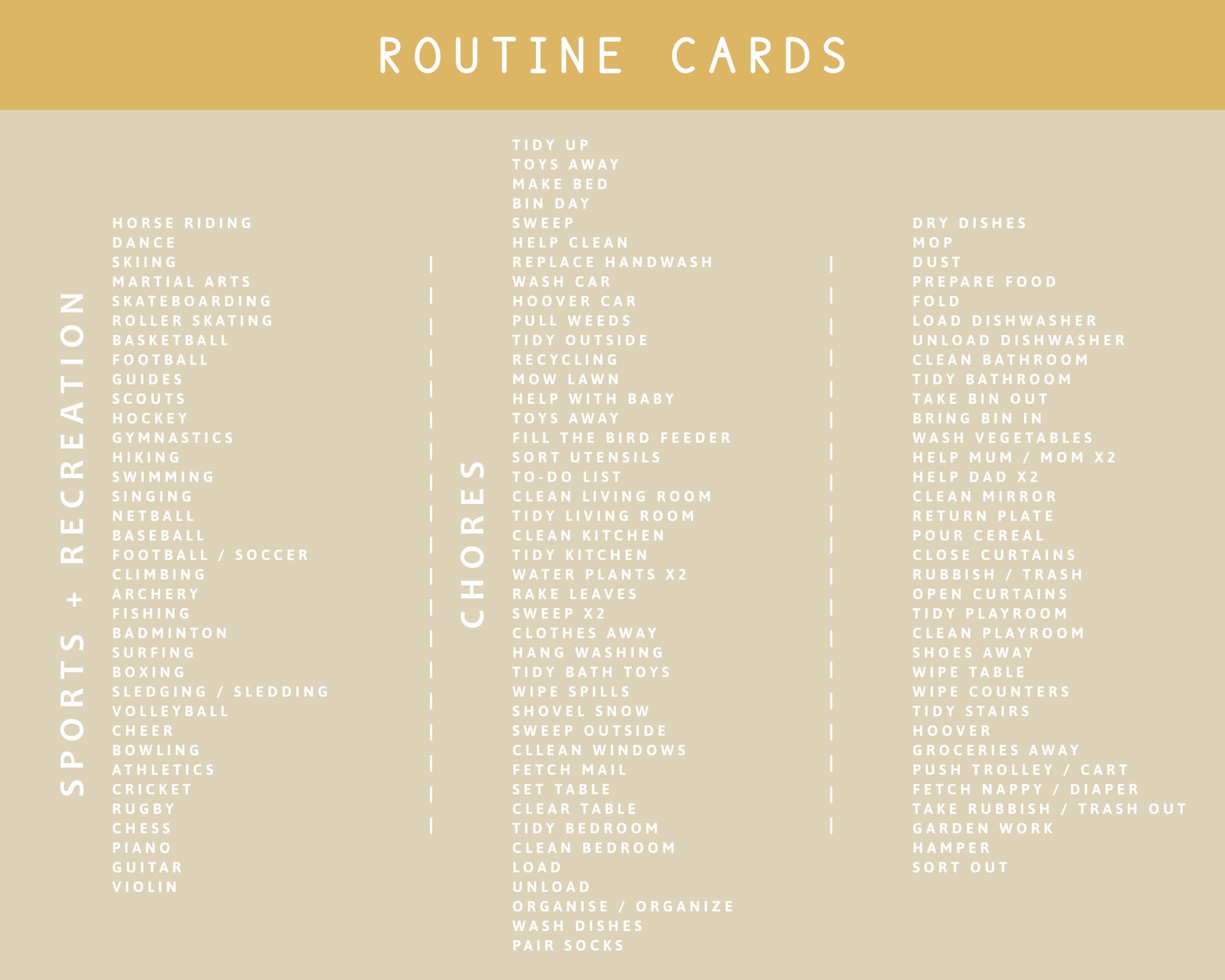 Routine Cards for Kids Daily Routine Cards Daily Rhythm Chart | Etsy Canada