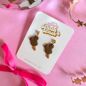 Chocolate Mouse Ice Cream Pop Earrings: Polymer Clay Dangles