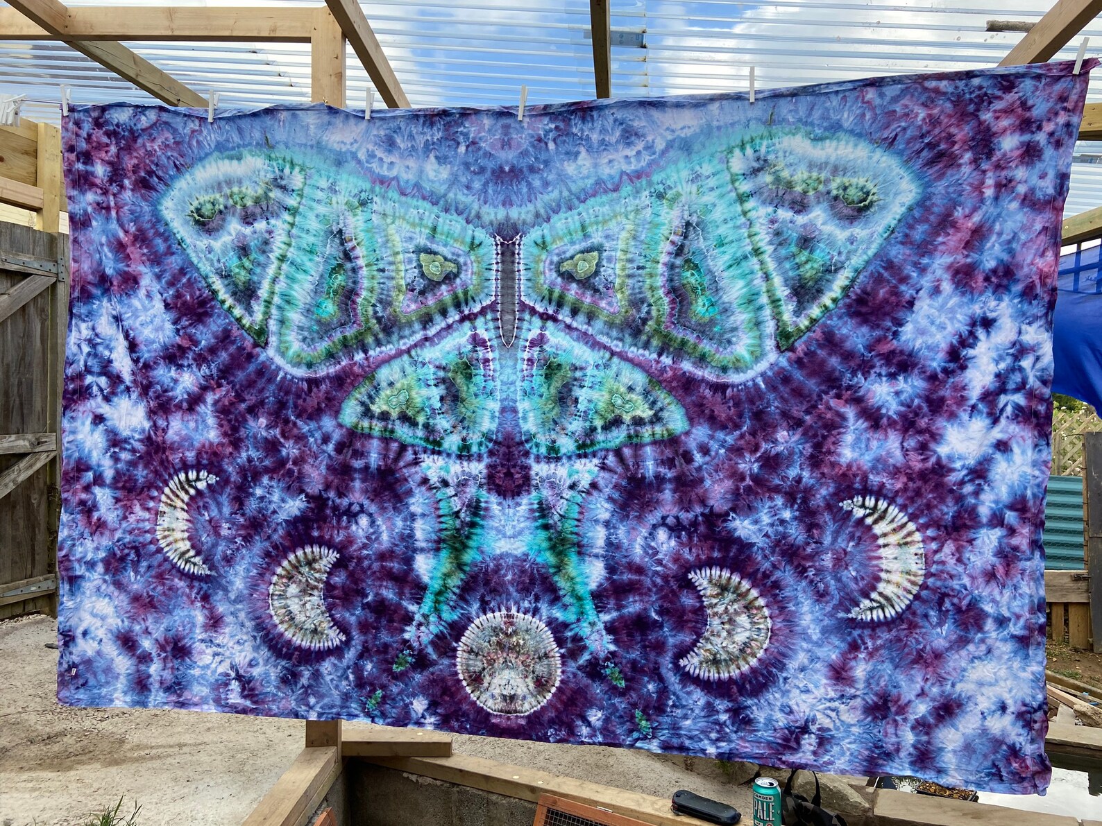 Made to Order.. Luna Moth Bed Spread With Moon Cycles Etsy