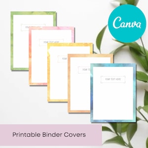 Binder Cover Printable, Canva Template, Teacher Binder, Binder Insert, Student Planner Printable