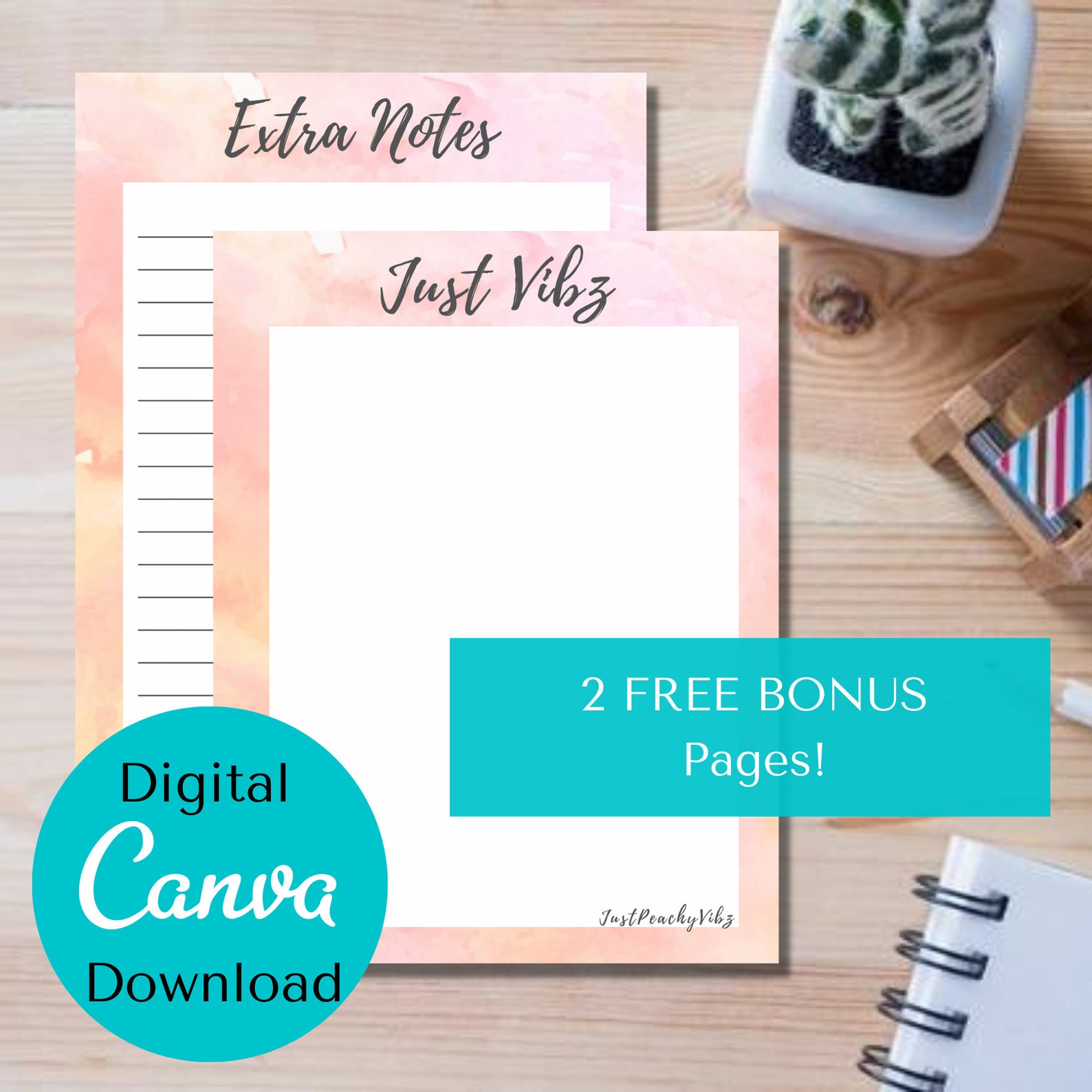 Printable Daily Planner, US Letter Binder Insert, Editable Canva Print