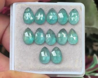 Paraiba Kyanite : Flat Back Pear Shape Rosecut Gemstones Lot, Natural, 6X9 mm PK-72