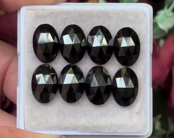 Black Spinel Oval Shape Cabochon Gemstones Lot 8X12 mm