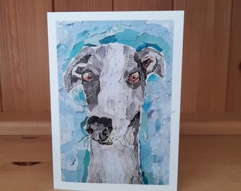 Grey and White Greyhound Greeting Card