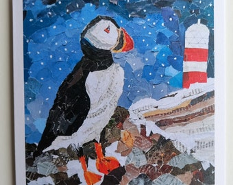 Puffin Greeting Card - Coastal Bird Art, Wildlife Card, Seaside Card