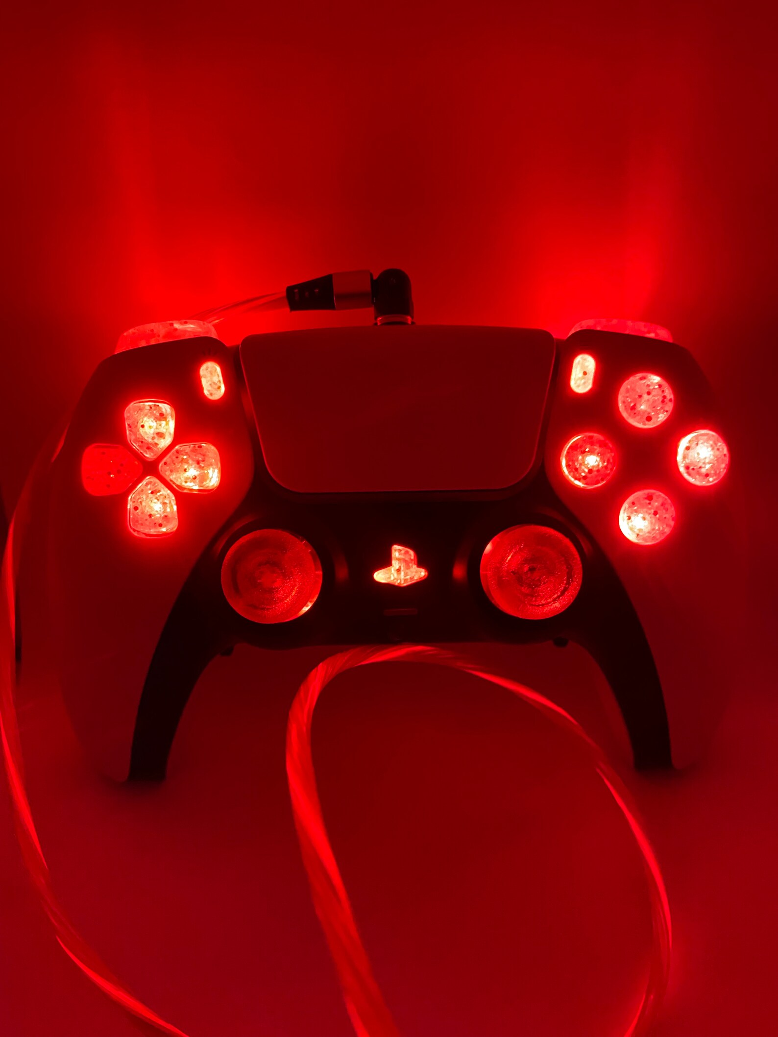 Diamond ps5 controller with red LEDS Etsy