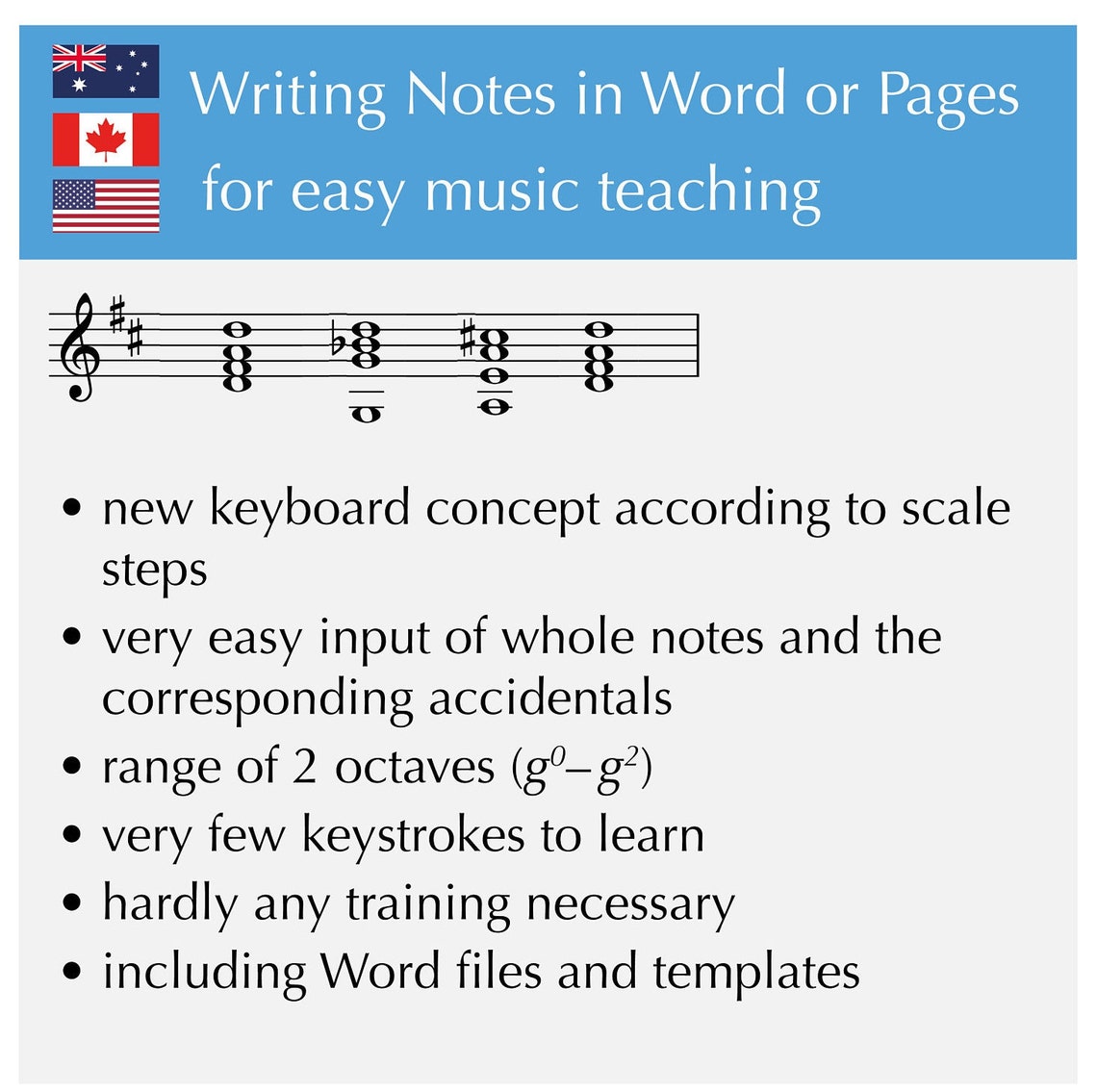 Music Note Font for Easy Input in Word, Pages or Other Text Programs